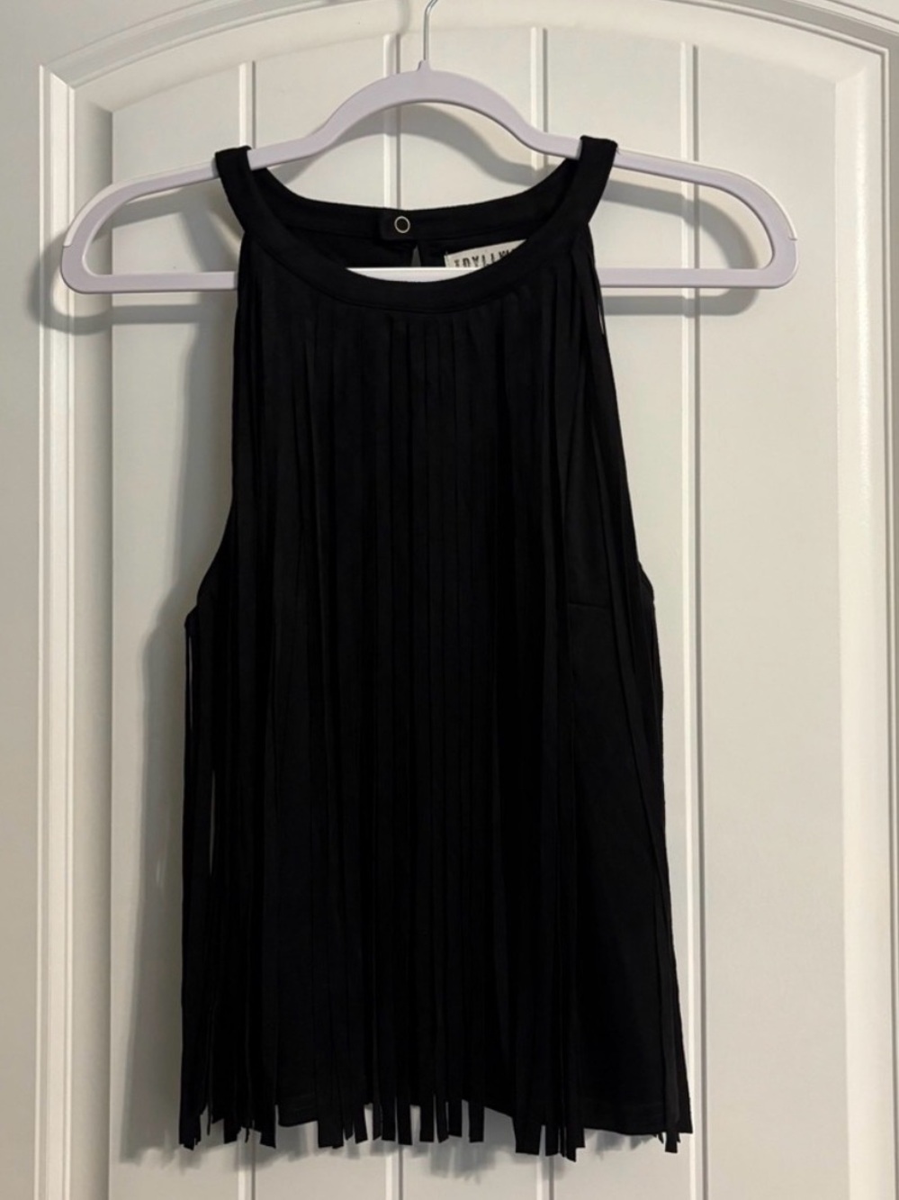 Idyllwind Black Fringe Halter Tank
